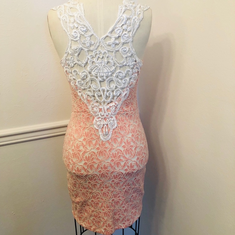Dress peach color and cream